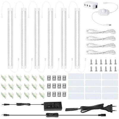 LABOREDUCER Schrankbeleuchtung Unterbauleuchte Küche LED 6 Stück mit Stecker,30CM Dimmbare Schranklicht Schrankleuchten Schalter Nachtlicht für Küche,Schrank,Kleiderschrank,Vitrine 6500K LABOREDUCER Schrankbeleuchtung Unterbauleuchte Küche LED 6 Stück mit Stecker,30CM Dimmbare Schranklicht Schrankleuchten Schalter Nachtlicht für Küche,Schrank,Kleiderschrank,Vitrine 6500K