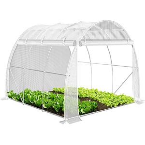 VOUNOT ® Gewächshaus Foliengewächshaus, Seitenwände Aufrollbar Winterfest, Tomatenhaus Folientunnel, 3x2x2m 6m², Weiß VOUNOT ® Gewächshaus Foliengewächshaus, Seitenwände Aufrollbar Winterfest, Tomatenhaus Folientunnel, 3x2x2m 6m², Weiß