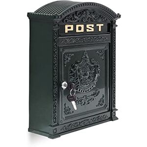 Relaxdays Briefkasten Antik Englischer Wandbriefkasten aus Aluguss mit breitem Briefschlitz für DIN A4 Umschläge HBT: 44,5 x 31 x 9,5 cm nostalgischer Postkasten mit rundem Dach, grün Relaxdays Briefkasten Antik Englischer Wandbriefkasten aus Aluguss mit breitem Briefschlitz für DIN A4 Umschläge HBT: 44,5 x 31 x 9,5 cm nostalgischer Postkasten mit rundem Dach, grün