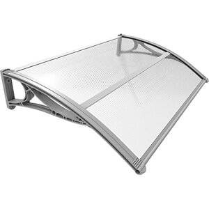 VOUNOT Vordach für Haustür 120 x 80 cm, Überdachung Haustür aus Aluminium und Polycarbonat, Transparentes Pultbogenvordach, Pultvordach VOUNOT Vordach für Haustür 120 x 80 cm, Überdachung Haustür aus Aluminium und Polycarbonat, Transparentes Pultbogenvordach, Pultvordach