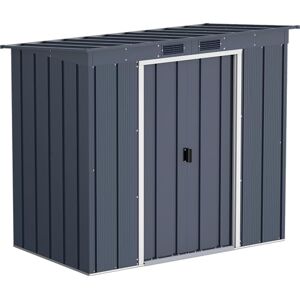 Duramax ECO 6 x 4 (2.17 m²) Metallgerätehaus mit Steildach, Gartenhaus aus feuerverzinktem Metall Geräteschuppen, robuste und verstärkte Dachkonstruktion, wetterfester Metallschuppen, Anthrazit Duramax ECO 6 x 4 (2.17 m²) Metallgerätehaus mit Steildach, Gartenhaus aus feuerverzinktem Metall Geräteschuppen, robuste und verstärkte Dachkonstruktion, wetterfester Metallschuppen, Anthrazit