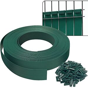 VOUNOT Sichtschutzstreifen für Doppelstabmatten 75m x 4.7cm, PVC Sichtschutz Zaun mit 150 Clips, Grün VOUNOT Sichtschutzstreifen für Doppelstabmatten 75m x 4.7cm, PVC Sichtschutz Zaun mit 150 Clips, Grün