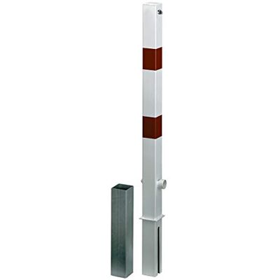 Alberts 781934 Absperrpfosten Passau-Royal mit zwei Schließmöglichkeiten zum Einbetonieren, herausnehmbar weiß Pfosten 70 x 70 mm Höhe über Boden 100 cm Alberts 781934 Absperrpfosten Passau-Royal mit zwei Schließmöglichkeiten zum Einbetonieren, herausnehmbar weiß Pfosten 70 x 70 mm Höhe über Boden 100 cm