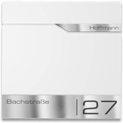 Metzler ® Briefkasten Weiß mit Zeitungsfach, personalisiert mit Lasergravur, Wandbriefkasten mit austauschbarem Edelstahl-Namensschild, rostfreier moderner Postkasten,10 Jahre Ersatzteile, Siebert Metzler ® Briefkasten Weiß mit Zeitungsfach, personalisiert mit Lasergravur, Wandbriefkasten mit austauschbarem Edelstahl-Namensschild, rostfreier moderner Postkasten,10 Jahre Ersatzteile, Siebert