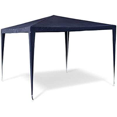 Relaxdays Pavillon Zelt HxBxT:250x300x300cm, quadratisch, Dach aus 100% PE, Stahlgestell, Partyzelt, blau Relaxdays Pavillon Zelt HxBxT:250x300x300cm, quadratisch, Dach aus 100% PE, Stahlgestell, Partyzelt, blau