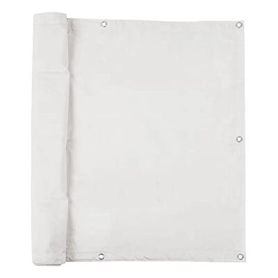 jarolift Balkonbespannung Basic, Balkon Sichtschutz Windschutz Sonnenschutz Balkon-Verkleidung, Wasserdicht, 600 x 75 cm (24 Ösen), Cremeweiß jarolift Balkonbespannung Basic, Balkon Sichtschutz Windschutz Sonnenschutz Balkon-Verkleidung, Wasserdicht, 600 x 75 cm (24 Ösen), Cremeweiß