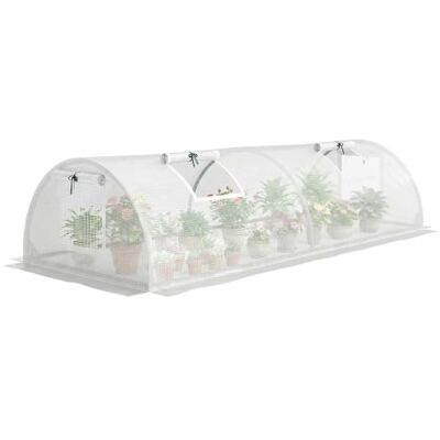 Outsunny Gewächshaus mit Rollfenster Runddach aus Stahl 200x80x45cm Weiß Winterfest, Wasserabweisend, Treibhaus für Balkon, Tomatenhaus mit UV Schutz, Tomatengewächshaus für Gemüse Outsunny Gewächshaus mit Rollfenster Runddach aus Stahl 200x80x45cm Weiß Winterfest, Wasserabweisend, Treibhaus für Balkon, Tomatenhaus mit UV Schutz, Tomatengewächshaus für Gemüse