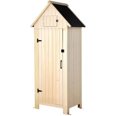 VEVOR Gartenschrank Holz, Geräteschrank mit Abschließbarer Tür, Gerätehaus inkl. Regalböden & Boden, Geräteschuppen, Gartengerätehaus, Werkzeugschrank für Terrasse & Garten, 63x46x173 cm VEVOR Gartenschrank Holz, Geräteschrank mit Abschließbarer Tür, Gerätehaus inkl. Regalböden & Boden, Geräteschuppen, Gartengerätehaus, Werkzeugschrank für Terrasse & Garten, 63x46x173 cm