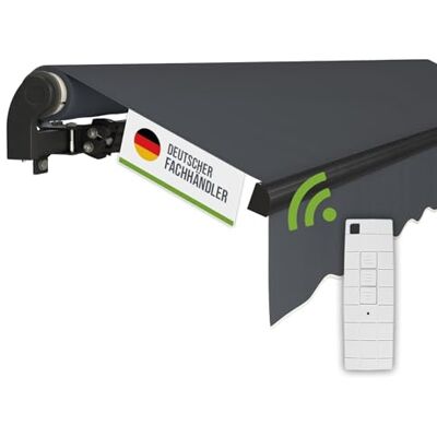 empasa Elektrische Gelenkarmmarkise 'Start Plus' Markise Sonnenmarkise Sonnenschutz, komplett vormontiert, Verschiedene Größen und Farben, Farbe:anthrazit, Größe:300 x 250 cm empasa Elektrische Gelenkarmmarkise 'Start Plus' Markise Sonnenmarkise Sonnenschutz, komplett vormontiert, Verschiedene Größen und Farben, Farbe:anthrazit, Größe:300 x 250 cm