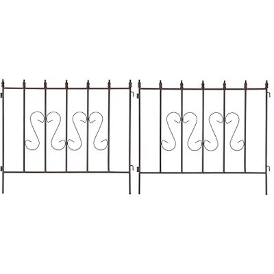 ESTEXO Schmuckzaun Metallzaun Gartenzaun 72x67 cm Zaunelemente 2er Set Rost Edelrost erweiterbarer Zaun ESTEXO Schmuckzaun Metallzaun Gartenzaun 72x67 cm Zaunelemente 2er Set Rost Edelrost erweiterbarer Zaun