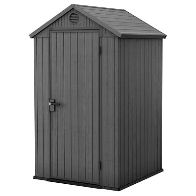 Keter Gartenhaus Darwin 4x4, 2,8 m², aus langlebigem Evotech Kunststoff mit Einzeltür und Belüftung, Gerätehaus, 25 x 184 x 205 cm, grau Keter Gartenhaus Darwin 4x4, 2,8 m², aus langlebigem Evotech Kunststoff mit Einzeltür und Belüftung, Gerätehaus, 25 x 184 x 205 cm, grau
