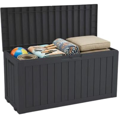 Floordirekt Aufbewahrungsbox Anthrazit Wetterfeste Auflagenbox für Terrasse & Balkon 300L Gartenbox 117 x 47 x 59 cm (300 L) Floordirekt Aufbewahrungsbox Anthrazit Wetterfeste Auflagenbox für Terrasse & Balkon 300L Gartenbox 117 x 47 x 59 cm (300 L)