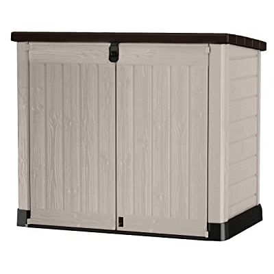 Keter Store it Out Pro Mülltonnenbox mit Gasdruckfeder, wetterfest, abschließbar, beige, 1.200 L, 145,5 x 82 x 123cm, passend für 2x240l Abfalltonnen Keter Store it Out Pro Mülltonnenbox mit Gasdruckfeder, wetterfest, abschließbar, beige, 1.200 L, 145,5 x 82 x 123cm, passend für 2x240l Abfalltonnen