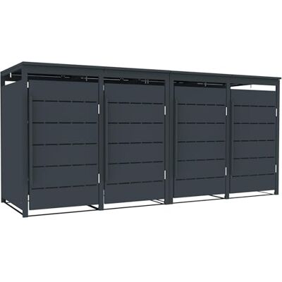 ESTEXO Mülltonnenbox Mülltonnenverkleidung mit Deckel Anthrazit Soft-Close Aufbewahrungsbox Müllbox (4 Türen) ESTEXO Mülltonnenbox Mülltonnenverkleidung mit Deckel Anthrazit Soft-Close Aufbewahrungsbox Müllbox (4 Türen)