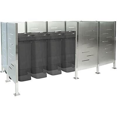 Mendler Mülltonnen-Zaun HWC-J55 151x326x166 Metall Edelstahl Mülltonnenverkleidung, Mülltonnenaufbewahrung Mendler Mülltonnen-Zaun HWC-J55 151x326x166 Metall Edelstahl Mülltonnenverkleidung, Mülltonnenaufbewahrung
