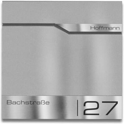 Metzler ® Briefkasten Graualuminium mit Zeitungsfach, personalisiert mit Lasergravur, Wandbriefkasten mit Namensschild & Hausnummer, austauschbare Edelstahl-Gravurplatte, 10 Jahre Ersatzteile Siebert Metzler ® Briefkasten Graualuminium mit Zeitungsfach, personalisiert mit Lasergravur, Wandbriefkasten mit Namensschild & Hausnummer, austauschbare Edelstahl-Gravurplatte, 10 Jahre Ersatzteile Siebert