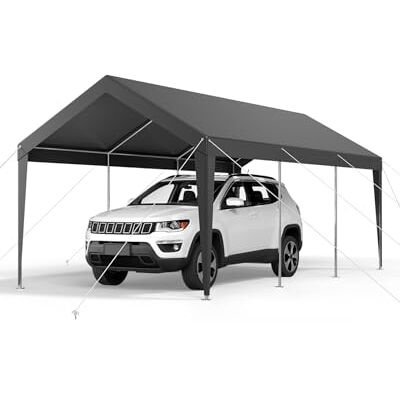 VEVOR Carport, 3,05x6,09x2,87 m Autoüberdachung, tragbare Zeltgarage, verzinkter Autounterstand, Garagenzelt UV-beständig, Ganzjahresschutz, Lagerschuppen, Ideal für Auto, Boot, Motorrad VEVOR Carport, 3,05x6,09x2,87 m Autoüberdachung, tragbare Zeltgarage, verzinkter Autounterstand, Garagenzelt UV-beständig, Ganzjahresschutz, Lagerschuppen, Ideal für Auto, Boot, Motorrad
