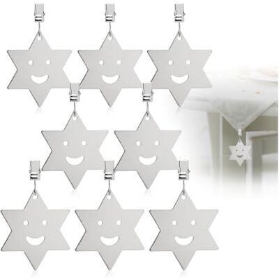 com-four ® 8X Tischdeckenbeschwerer, Tischtuchgewichte aus rostfreiem Tischtuchklammer schwere Tischdeckenklammern com-four ® 8X Tischdeckenbeschwerer, Tischtuchgewichte aus rostfreiem Tischtuchklammer schwere Tischdeckenklammern