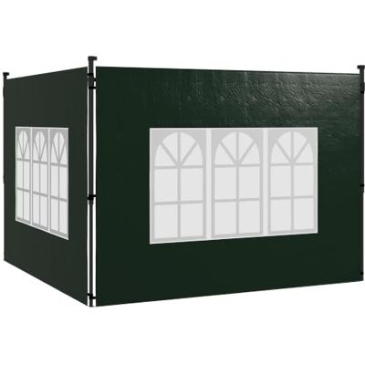 Outsunny 2er Set Seitenwände für Pavillon 3x3 3x6, Seitenteile, Dunkelgrün Wasserdicht, Mit Fenster, Winterfest, für Partyzelt, Gartenzelt, Ersatz, Festzelt Outsunny 2er Set Seitenwände für Pavillon 3x3 3x6, Seitenteile, Dunkelgrün Wasserdicht, Mit Fenster, Winterfest, für Partyzelt, Gartenzelt, Ersatz, Festzelt