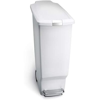 simplehuman CW1362 40 Liter, schmaler Treteimer, Mülleimer Küche, Abfalleimer, Mülltrennsystem, Mülltrennung, Recycling, weißer Kunststoff, 5 Jahre Garantie, Weiß simplehuman CW1362 40 Liter, schmaler Treteimer, Mülleimer Küche, Abfalleimer, Mülltrennsystem, Mülltrennung, Recycling, weißer Kunststoff, 5 Jahre Garantie, Weiß