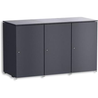 Metzler Mülltonnenbox 3er 240L in Eisenglimmer Für 3 Tonnen aus Aluminium rostfrei & abschließbar Mülltonnenverkleidung außen mit Automatikdeckel & höhenverstellbare Füße Müllbox für Garten Metzler Mülltonnenbox 3er 240L in Eisenglimmer Für 3 Tonnen aus Aluminium rostfrei & abschließbar Mülltonnenverkleidung außen mit Automatikdeckel & höhenverstellbare Füße Müllbox für Garten