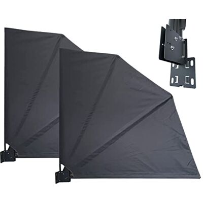 QUICK STAR 2 Stück Balkonfächer 140 x 140 cm Grau, Easy Mount Wandplatte, Balkon Sichtschutz Fächer Blickdicht, Windschutz Trennwand Wetterfest QUICK STAR 2 Stück Balkonfächer 140 x 140 cm Grau, Easy Mount Wandplatte, Balkon Sichtschutz Fächer Blickdicht, Windschutz Trennwand Wetterfest