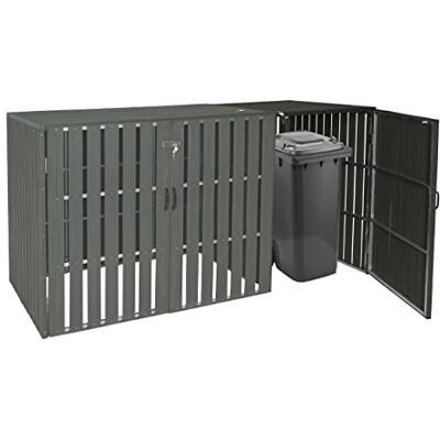 Mendler 1er WPC-Mülltonnenverkleidung Erweiterung HWC-J28 anthrazit Mülltonnenbox, Metall, Holzoptik Mendler 1er WPC-Mülltonnenverkleidung Erweiterung HWC-J28 anthrazit Mülltonnenbox, Metall, Holzoptik