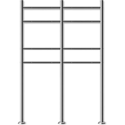 Metzler Briefkasten Ständer aus Edelstahl 4-Fach horizontal Briefkastenständer für 4 Briefkästen, Briefkasten Standfuß 4er rostfrei und wetterfest Gesamthöhe 142,20 cm Modell Erpo Metzler Briefkasten Ständer aus Edelstahl 4-Fach horizontal Briefkastenständer für 4 Briefkästen, Briefkasten Standfuß 4er rostfrei und wetterfest Gesamthöhe 142,20 cm Modell Erpo