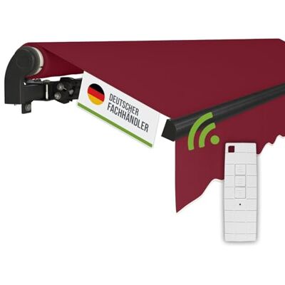empasa Elektrische Gelenkarmmarkise 'Start Plus' Markise Sonnenmarkise Sonnenschutz, komplett vormontiert, Verschiedene Größen und Farben, Farbe:weinrot, Größe:300 x 250 cm empasa Elektrische Gelenkarmmarkise 'Start Plus' Markise Sonnenmarkise Sonnenschutz, komplett vormontiert, Verschiedene Größen und Farben, Farbe:weinrot, Größe:300 x 250 cm