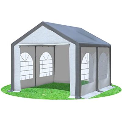 Stabilezelte Partyzelt 3x4m Modular Professional PVC 500 g/m² mit Fenster GRAU Weiss Stabilezelte Partyzelt 3x4m Modular Professional PVC 500 g/m² mit Fenster GRAU Weiss