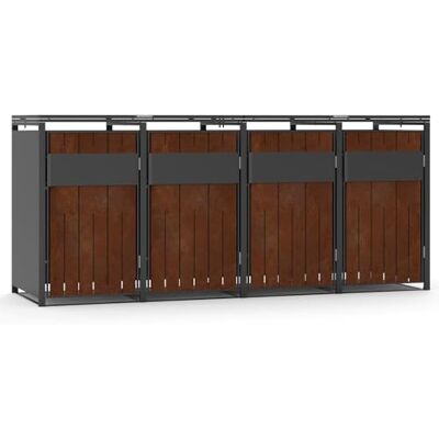 ESTEXO Mülltonnenbox Mülltonnenverkleidung bis 240 L Behälter und Unterstand für Mülltonnen abschließbar Müllbox Aufbewahrungsbox Rost (4 Türen) ESTEXO Mülltonnenbox Mülltonnenverkleidung bis 240 L Behälter und Unterstand für Mülltonnen abschließbar Müllbox Aufbewahrungsbox Rost (4 Türen)