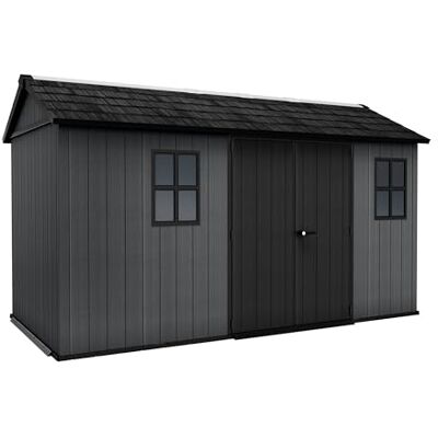 Keter Newton Plus 13x7.5 Kunststoff Gartenhaus mit Holzoptik, wetterfest, abschließbar, 413x230x246 cm, Grau Keter Newton Plus 13x7.5 Kunststoff Gartenhaus mit Holzoptik, wetterfest, abschließbar, 413x230x246 cm, Grau