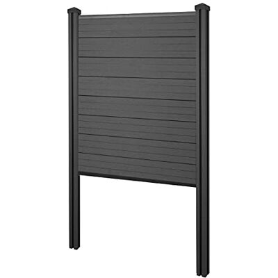 Mendler WPC-Sichtschutz Sarthe Basiselement schmal 105cm anthrazit Zaun Windschutz, WPC-Pfosten zum Einbetonieren Mendler WPC-Sichtschutz Sarthe Basiselement schmal 105cm anthrazit Zaun Windschutz, WPC-Pfosten zum Einbetonieren