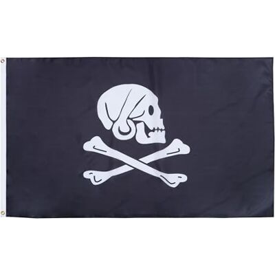 AZ FLAG Flagge Pirat Henry Avery Schwarzer 150x90 cm Piraten Totenkopf Fahne 100% Polyester mit Messing-Ösen 110g AZ FLAG Flagge Pirat Henry Avery Schwarzer 150x90 cm Piraten Totenkopf Fahne 100% Polyester mit Messing-Ösen 110g