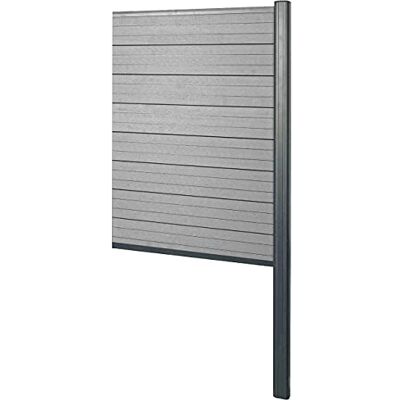 Mendler WPC-Sichtschutz Sarthe-AM Erweiterungselement schmal 95cm grau Zaun Windschutz, Alu-Pfosten zum Einbetonieren Mendler WPC-Sichtschutz Sarthe-AM Erweiterungselement schmal 95cm grau Zaun Windschutz, Alu-Pfosten zum Einbetonieren