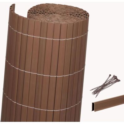 Videx PVC Sichtschutzmatte 100 x 300cm 100% Blickdicht ohne Spalten Made in Germany Set stabil, wetterfest Sichtschutzmatte Balkonumspannung nussbaum Videx PVC Sichtschutzmatte 100 x 300cm 100% Blickdicht ohne Spalten Made in Germany Set stabil, wetterfest Sichtschutzmatte Balkonumspannung nussbaum