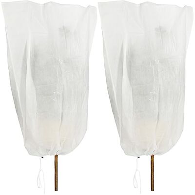 com-four ® 2X Pflanzenschutz-Sack aus Gartenvlies, Abdeckvlies mit Kordelzug Sonnenschutz Wintervlies zum Schutz von Pflanzen com-four ® 2X Pflanzenschutz-Sack aus Gartenvlies, Abdeckvlies mit Kordelzug Sonnenschutz Wintervlies zum Schutz von Pflanzen