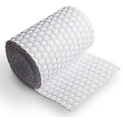 EXCOLO Rattan Sichtschutz Streifen für Doppelstabmatten Zaun Anlage aus Polyrattan (Weiß 19cm hoch 255cm lang) EXCOLO Rattan Sichtschutz Streifen für Doppelstabmatten Zaun Anlage aus Polyrattan (Weiß 19cm hoch 255cm lang)