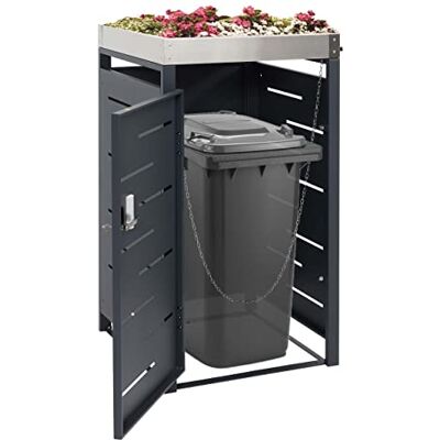 Mendler 1er-Mülltonnenverkleidung HWC-H40b 110x60x62cm Edelstahl Mülltonnenbox, Pflanzkasten, Metall-Kombi, 24kg, erweiterbar Mendler 1er-Mülltonnenverkleidung HWC-H40b 110x60x62cm Edelstahl Mülltonnenbox, Pflanzkasten, Metall-Kombi, 24kg, erweiterbar