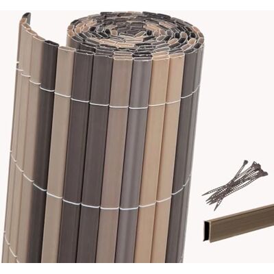 Videx PVC Sichtschutzmatte 90 x 300cm absolut Blickdicht ohne Spalten Made in Germany inkl. Zubehör stabil, wetterfest Balkon-Sichtschutz, Windschutz, Balkonumspannung Eiche Videx PVC Sichtschutzmatte 90 x 300cm absolut Blickdicht ohne Spalten Made in Germany inkl. Zubehör stabil, wetterfest Balkon-Sichtschutz, Windschutz, Balkonumspannung Eiche