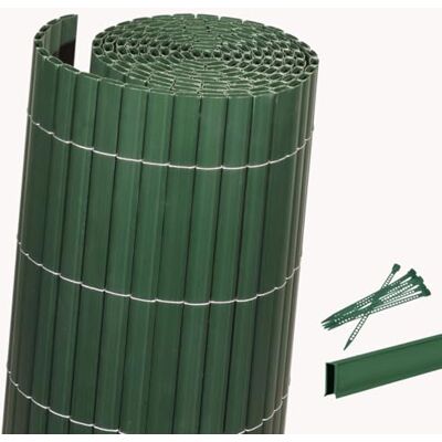 Videx PVC Sichtschutzmatte 100 x 300cm Premium-Qualität inkl. Befestigungsschlaufen und U-Abdeckprofilen absolut Blickdicht ohne Spalten Balkon-Windschutz, Balkonumspannung grün Videx PVC Sichtschutzmatte 100 x 300cm Premium-Qualität inkl. Befestigungsschlaufen und U-Abdeckprofilen absolut Blickdicht ohne Spalten Balkon-Windschutz, Balkonumspannung grün