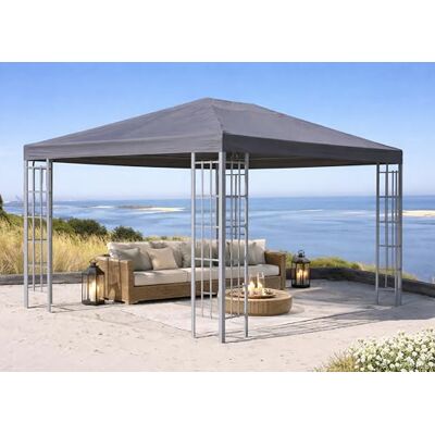 QUICK STAR Rank Pavillon 3x4m Metall Garten Partyzelt Anthrazit RAL 7012 QUICK STAR Rank Pavillon 3x4m Metall Garten Partyzelt Anthrazit RAL 7012