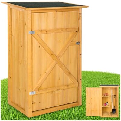 tectake ® Holz Gartenschrank, Outdoor Schrank wetterfest, 75 x 56 x 118 cm, Geräteschrank mit 2 Regal Böden, Terrassenschrank, Balkonschrank, Gerätehaus, Garten Möbel tectake ® Holz Gartenschrank, Outdoor Schrank wetterfest, 75 x 56 x 118 cm, Geräteschrank mit 2 Regal Böden, Terrassenschrank, Balkonschrank, Gerätehaus, Garten Möbel