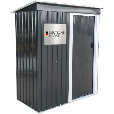 Voss Gerätehaus S 162x86x181cm, Geräteschuppen Metall, Anthrazit 1,4m², Pultdach, Schiebetür, Gartenhaus, wetterfest Voss Gerätehaus S 162x86x181cm, Geräteschuppen Metall, Anthrazit 1,4m², Pultdach, Schiebetür, Gartenhaus, wetterfest