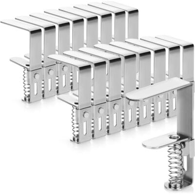 com-four ® 16x Premium Tischdeckenklammer aus Edelstahl, Tischklammern 5,5 cm Tischtuchklammer rostfrei für drinnen und draußen com-four ® 16x Premium Tischdeckenklammer aus Edelstahl, Tischklammern 5,5 cm Tischtuchklammer rostfrei für drinnen und draußen