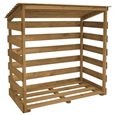 Voss Brennholzregal Kaminholzregal 119x64x118cm Kiefer braun Holzunterstand mit Dach Voss Brennholzregal Kaminholzregal 119x64x118cm Kiefer braun Holzunterstand mit Dach