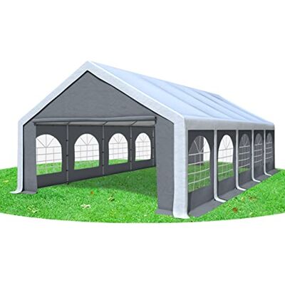 Stabilezelte Partyzelt 5x10m Modular Professional PVC 500 g/m² mit Fenster Weiss GRAU Stabilezelte Partyzelt 5x10m Modular Professional PVC 500 g/m² mit Fenster Weiss GRAU