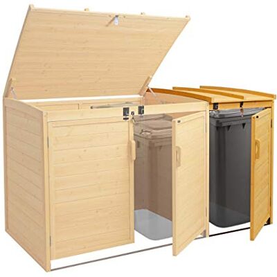 Mendler XL 1er-/2er-Mülltonnenverkleidung Erweiterung HWC-H75 braun Mülltonnenbox, Holz, 120x68x104cm, MVG-Zertifiziert Mendler XL 1er-/2er-Mülltonnenverkleidung Erweiterung HWC-H75 braun Mülltonnenbox, Holz, 120x68x104cm, MVG-Zertifiziert
