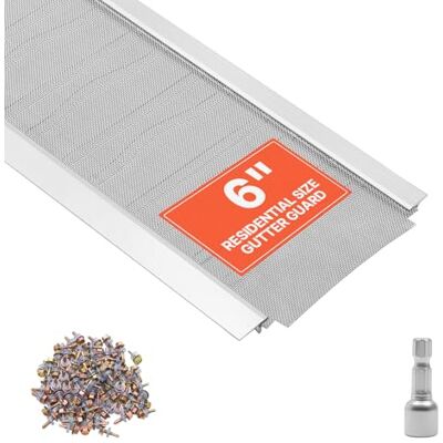 VEVOR 12 Stk. Dachrinnenschutz 152,4mm, Alu-Laubfangstreifen mit Edelstahl-Mikromaschen, Dachrinnenlaubschutz Zuschneidbar mit 14,63m Gesamtlänge, Regenrinnengitter inkl. Schrauben für Häuser Carports VEVOR 12 Stk. Dachrinnenschutz 152,4mm, Alu-Laubfangstreifen mit Edelstahl-Mikromaschen, Dachrinnenlaubschutz Zuschneidbar mit 14,63m Gesamtlänge, Regenrinnengitter inkl. Schrauben für Häuser Carports