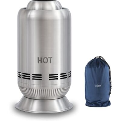 Zelsius Edelstahl Tischkamin rauchfrei Pellet Feuersäule mit Tasche, Garten Tischfeuer, Feuerkorb Mini Feuertonne, Outdoor Feuerschale, Camping Tischofen, Tischfeuerstelle, Terrassenofen (Silber) Zelsius Edelstahl Tischkamin rauchfrei Pellet Feuersäule mit Tasche, Garten Tischfeuer, Feuerkorb Mini Feuertonne, Outdoor Feuerschale, Camping Tischofen, Tischfeuerstelle, Terrassenofen (Silber)